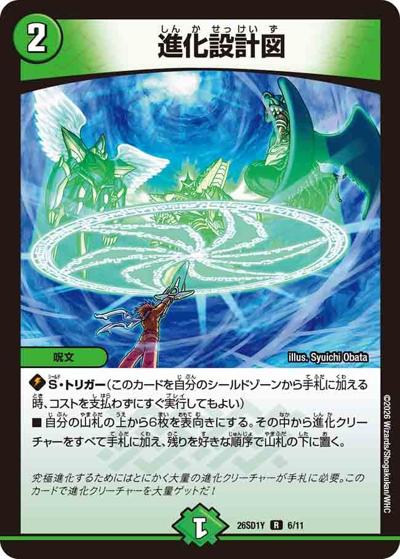 進化設計図（DM26-SD1-Y 6/11 R / ドキドキつよいデッキ 25の王道 超進化！闇自然ケンジ・キングダムデッキ）