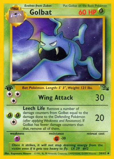 Golbat（Uncommon / Fossil 1st Edition / Base）